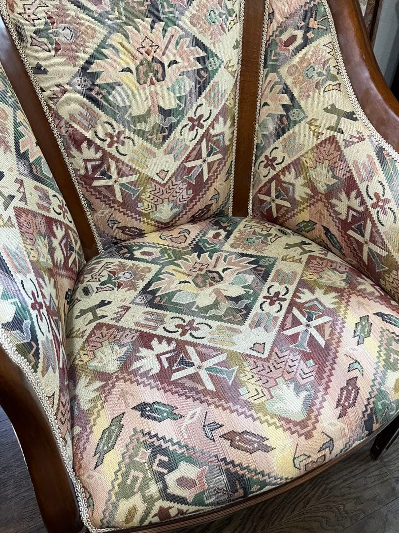 シングルソファ ② アンティーク インテリア イタリア 象嵌