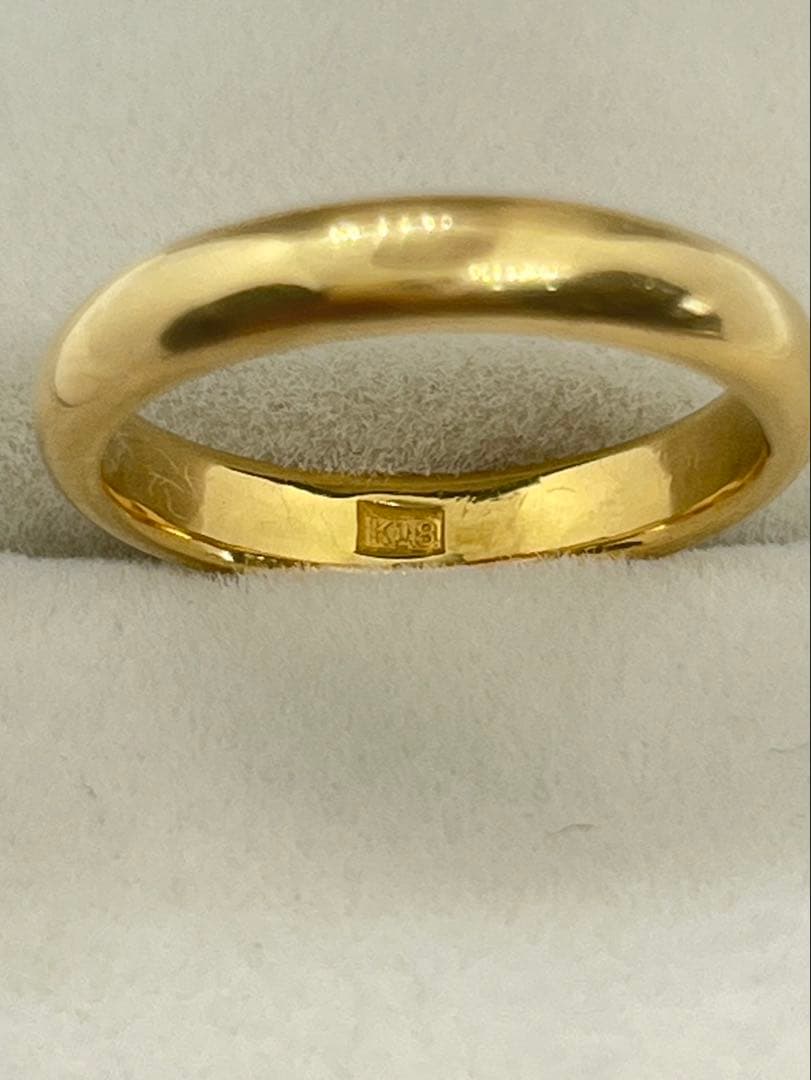 ポピー　K18 平甲丸リング 4.67g指輪 リング 刻印あり K18刻印