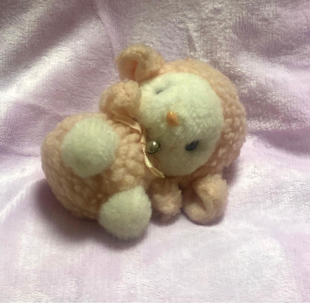 昭和レトロ ファンシー ピンク 羊 ひつじ ぬいぐるみ ラム マスコット