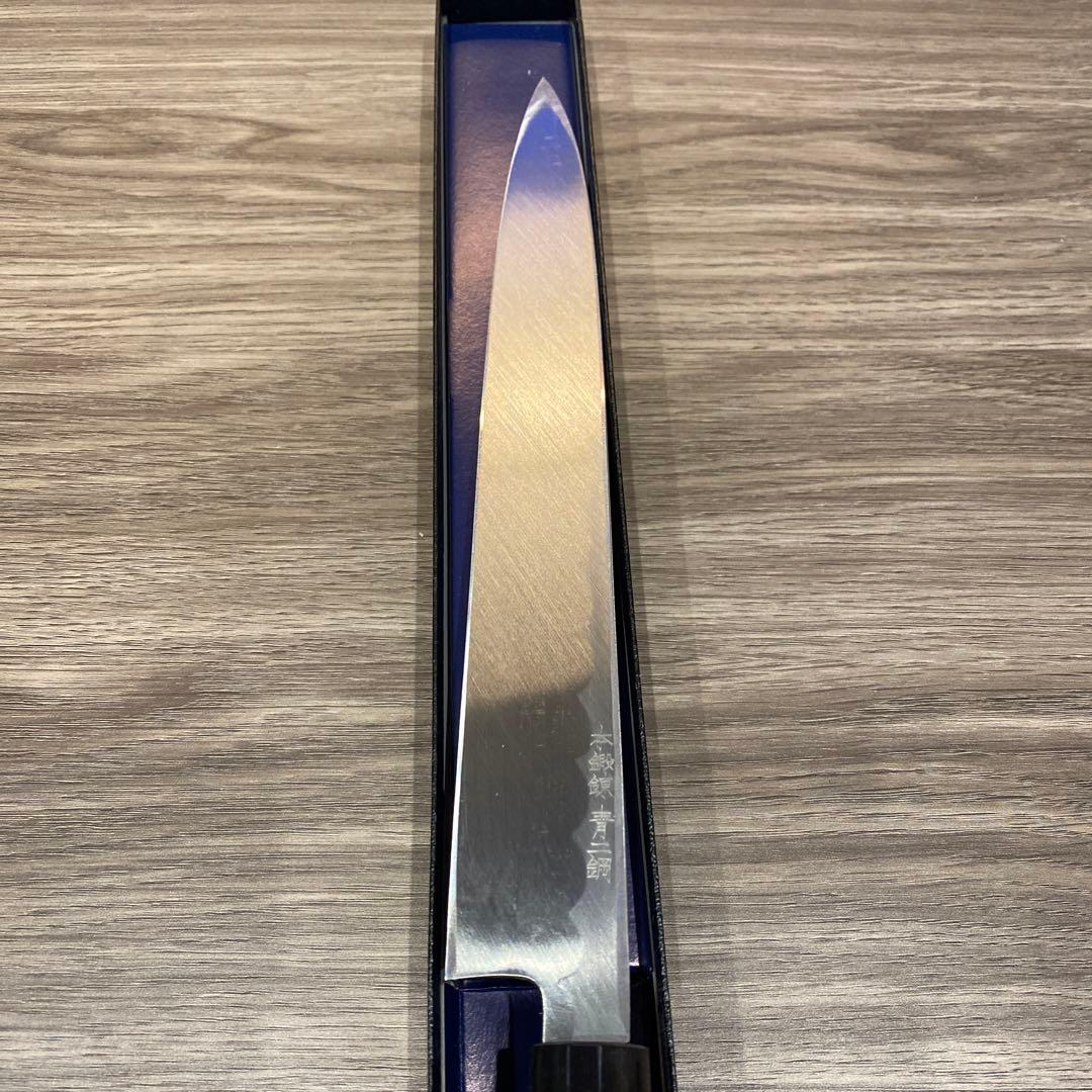 堺刃物守勝本鍛錬青紙2号柳刃包丁240ミリ水牛柄本霞研磨