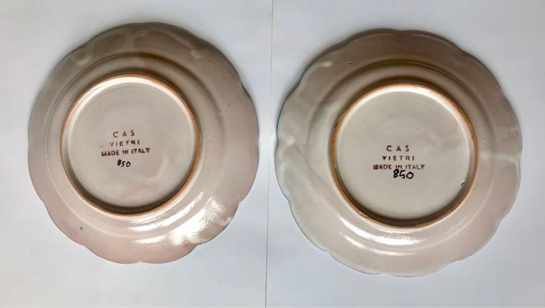 ブランド　イタリア　ヴィエトリ　手描き　飾り皿　直径約19㎝　アンティーク　2枚