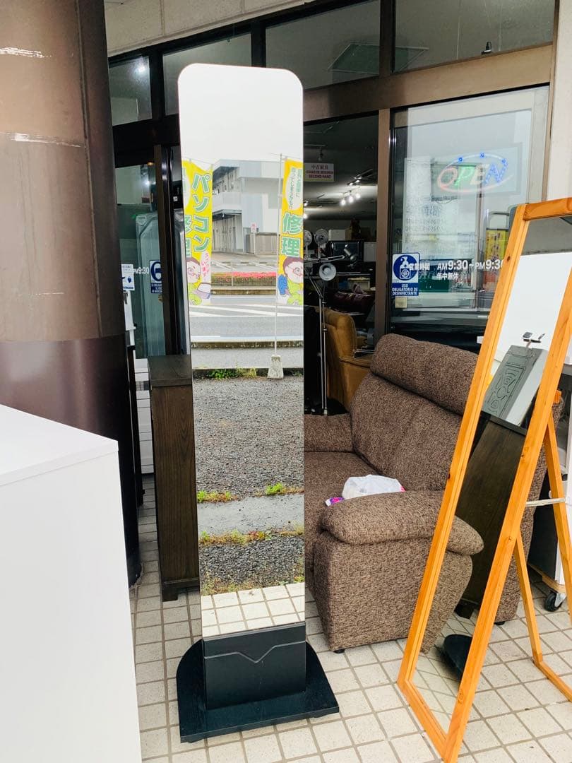 ミラー付き ハンガーラック キャスター付き