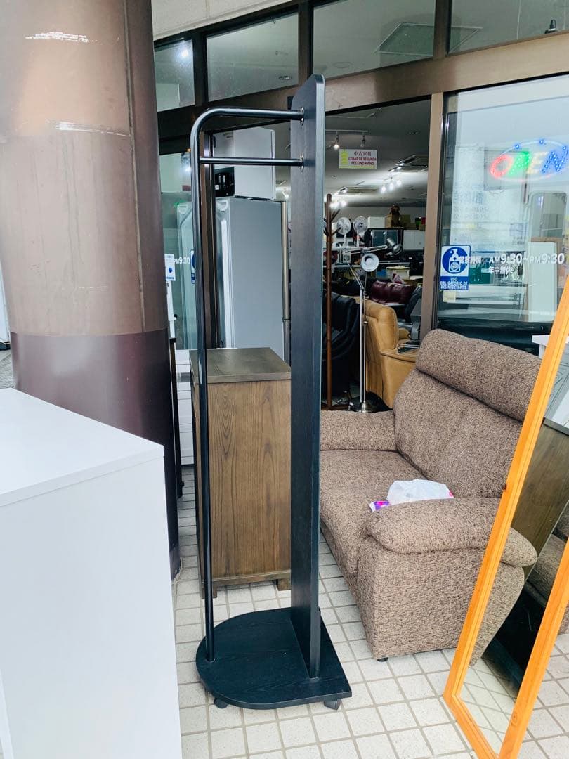 ミラー付き ハンガーラック キャスター付き