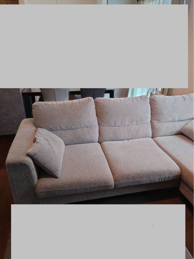 グレー コーナーソファ ファブリック L字型 良好