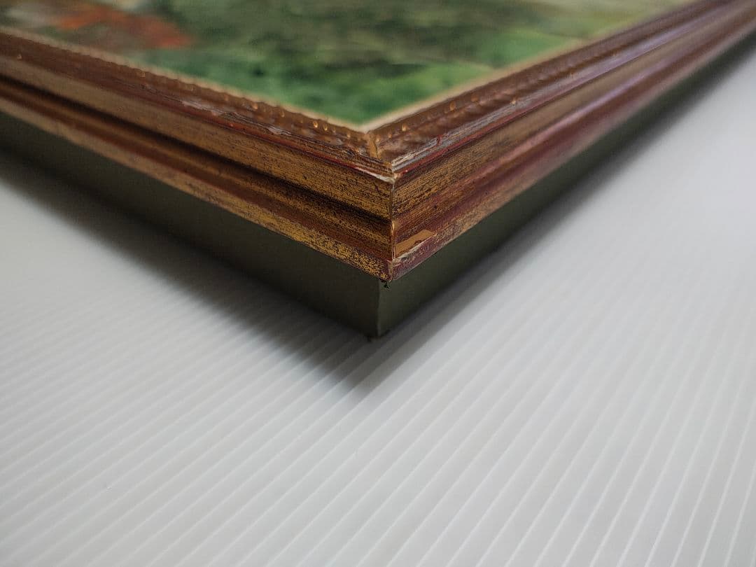 送料込】F50号 油彩額縁 ＋ 肉筆「大崩山 紅葉」 VIC木枠 公募展にも