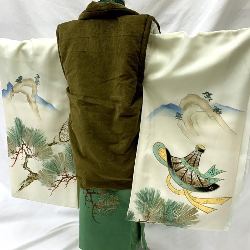 601ab3□七五三 三歳 セミアンティーク 男児 着物&被布&長襦袢□状態良好