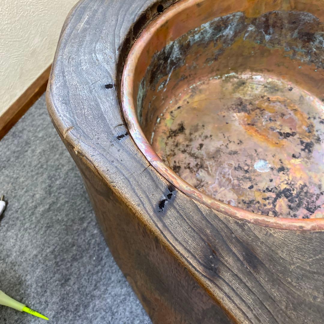 レトロ昭和　木火鉢　銅　レアハート方　インテリア