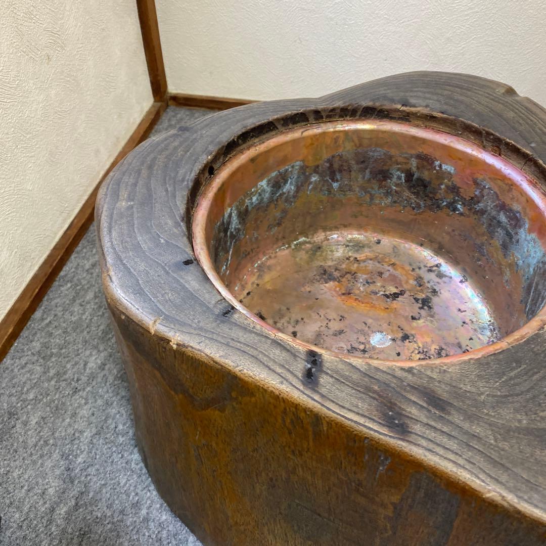 レトロ昭和　木火鉢　銅　レアハート方　インテリア
