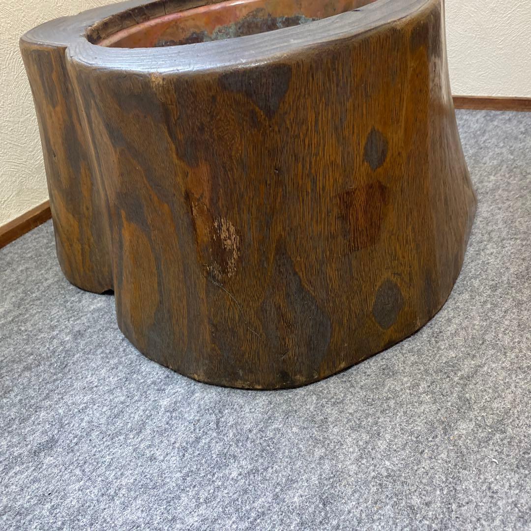 レトロ昭和　木火鉢　銅　レアハート方　インテリア