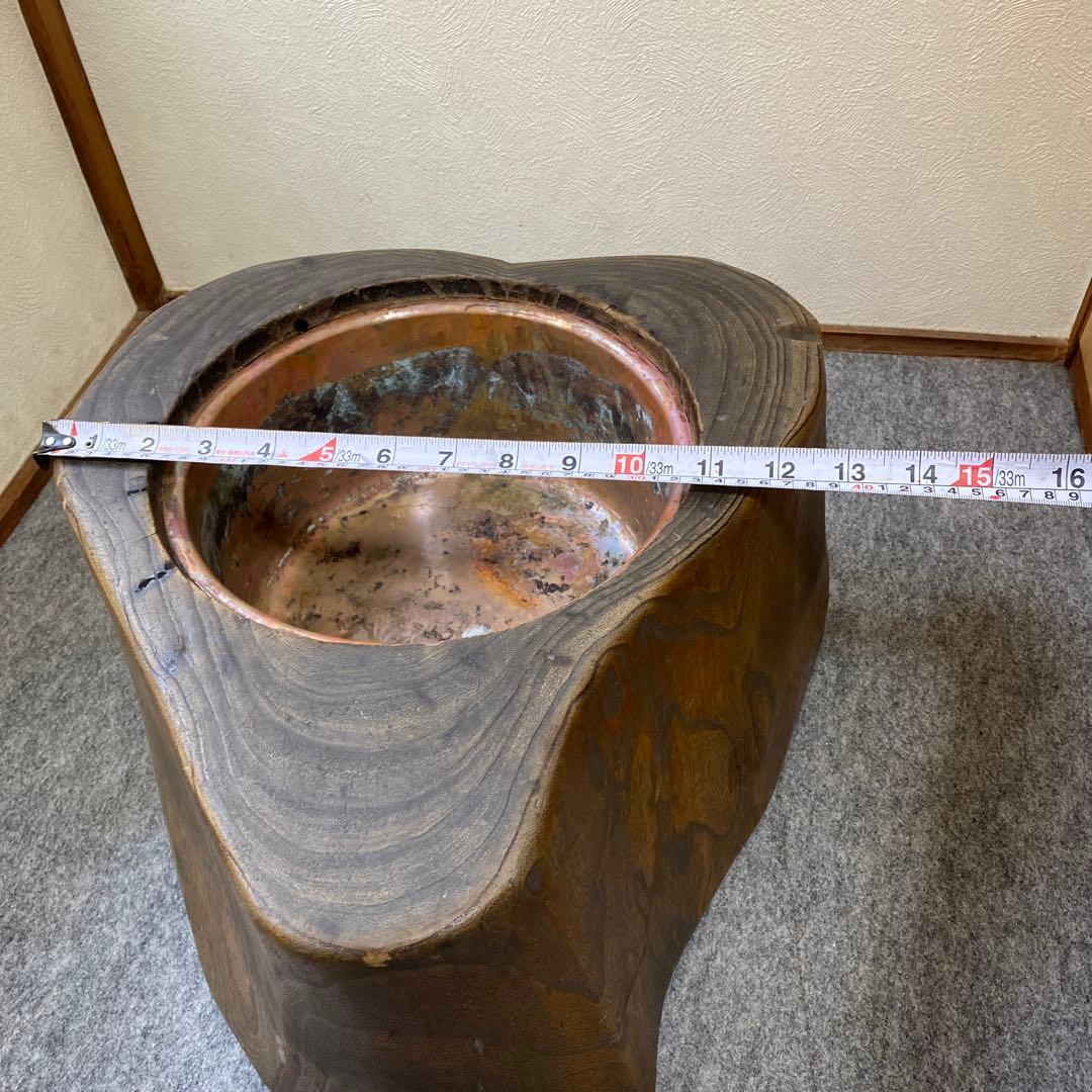 レトロ昭和　木火鉢　銅　レアハート方　インテリア