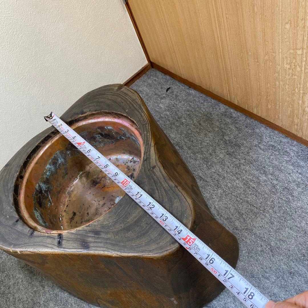 レトロ昭和　木火鉢　銅　レアハート方　インテリア