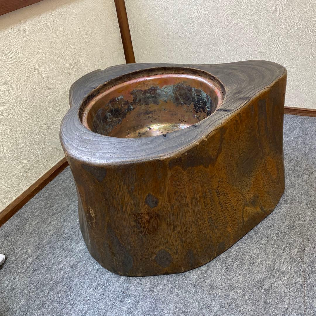 レトロ昭和　木火鉢　銅　レアハート方　インテリア