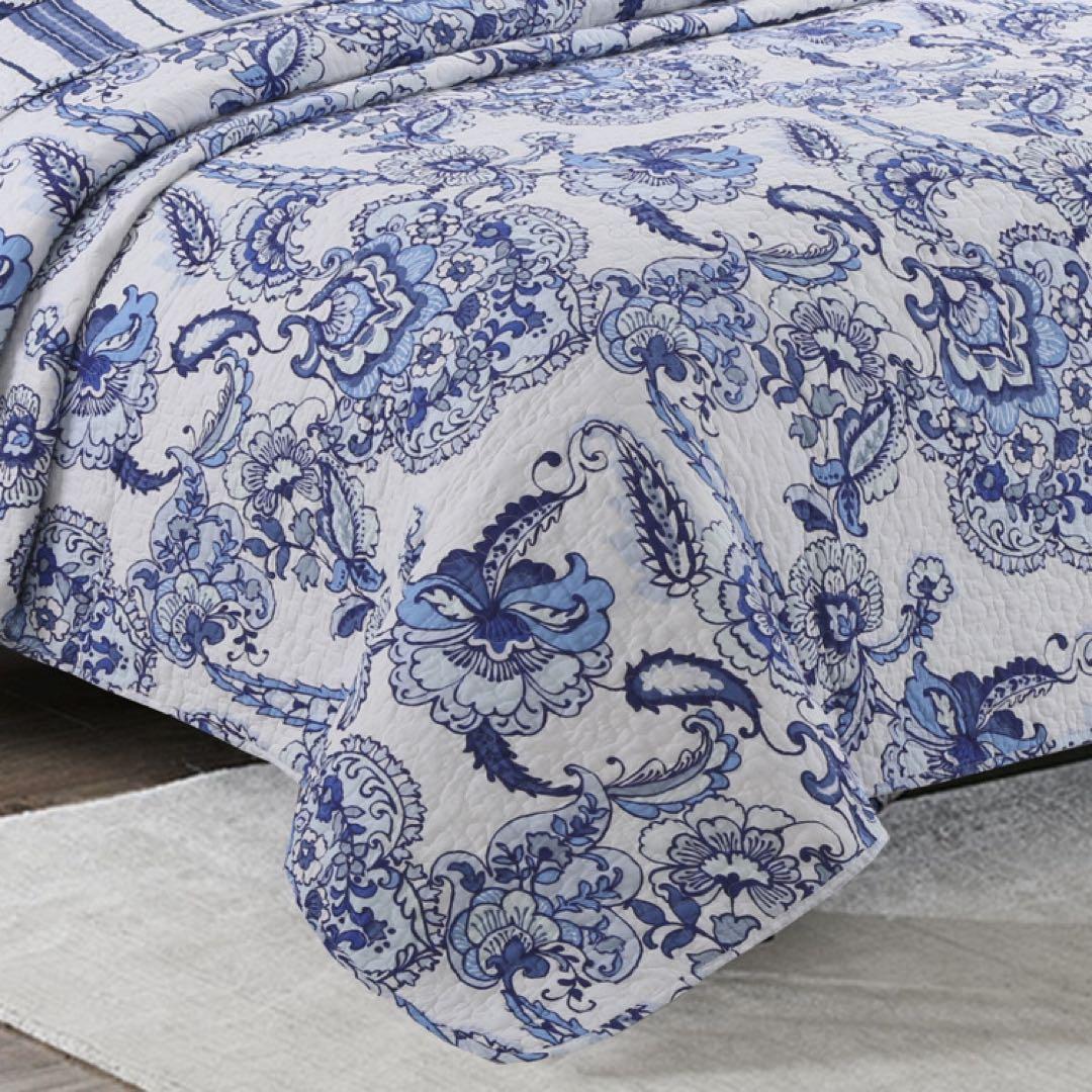 キルトベッドカバー3点セット綿マルチカバー キルティング 814