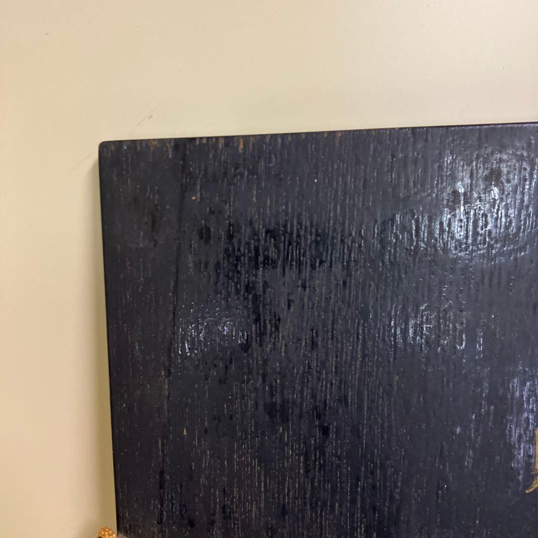 高級漆芸 金地 柚子文様 飾り額 パネル 黒塗り 漆器 漆芸 装飾 蒔絵 柑橘系