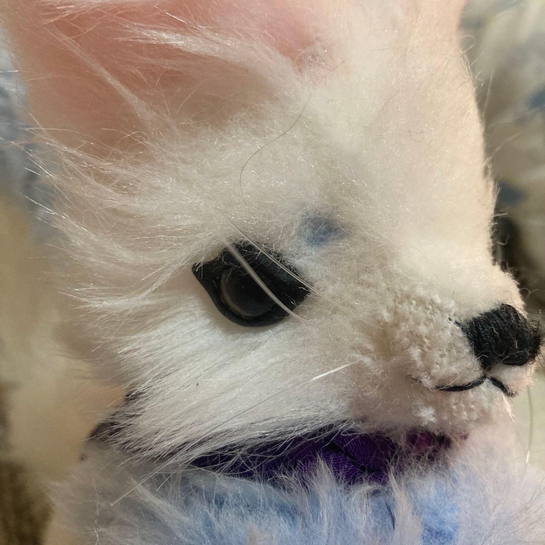 お稲荷様　白狐　アートドール　ぬいぐるみ作家　作家名不明　ぬいぐるみ　中古品