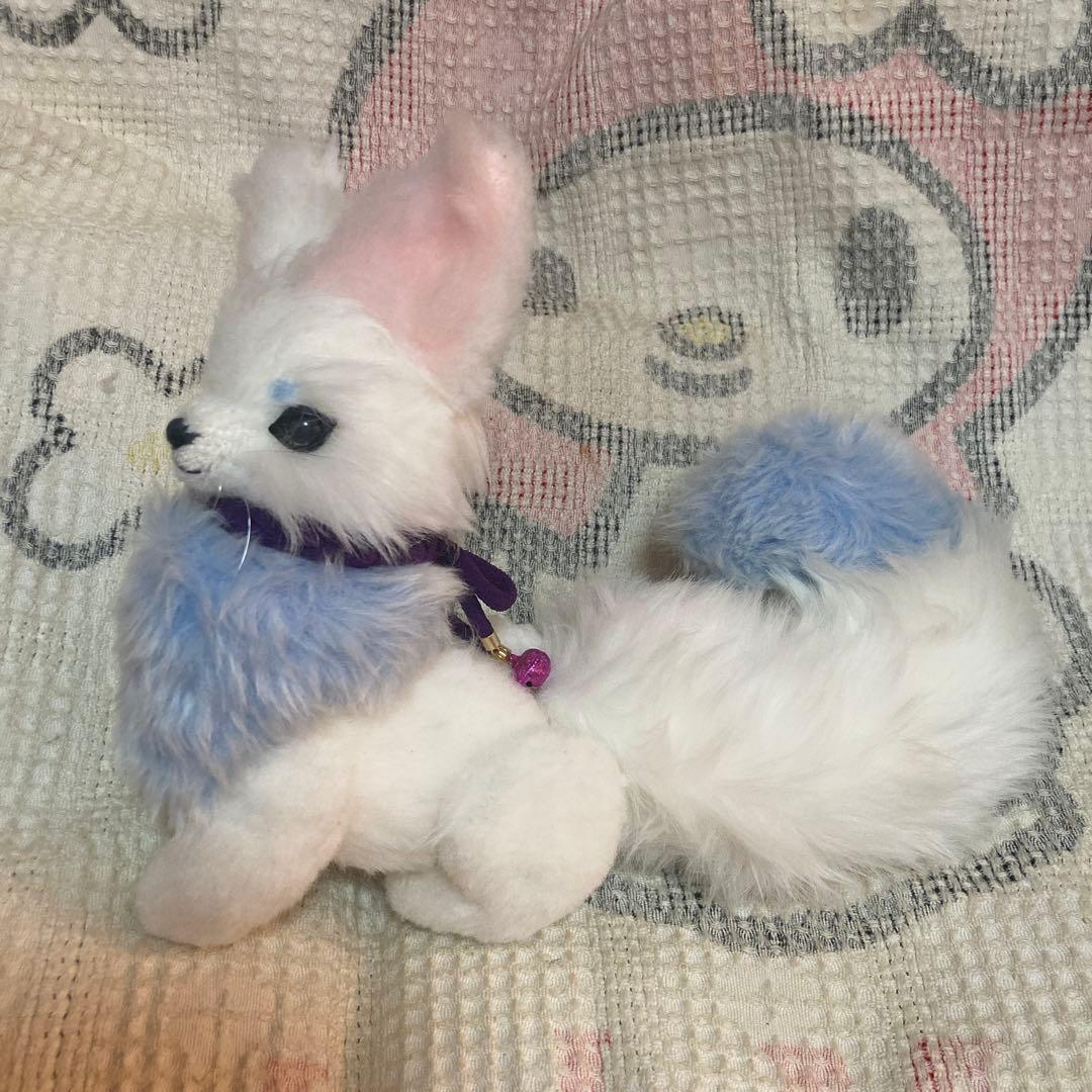 お稲荷様　白狐　アートドール　ぬいぐるみ作家　作家名不明　ぬいぐるみ　中古品