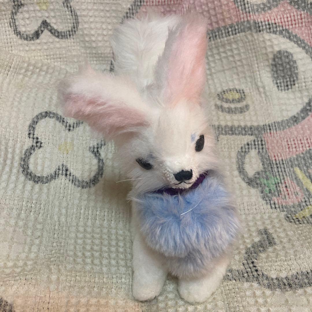 お稲荷様　白狐　アートドール　ぬいぐるみ作家　作家名不明　ぬいぐるみ　中古品