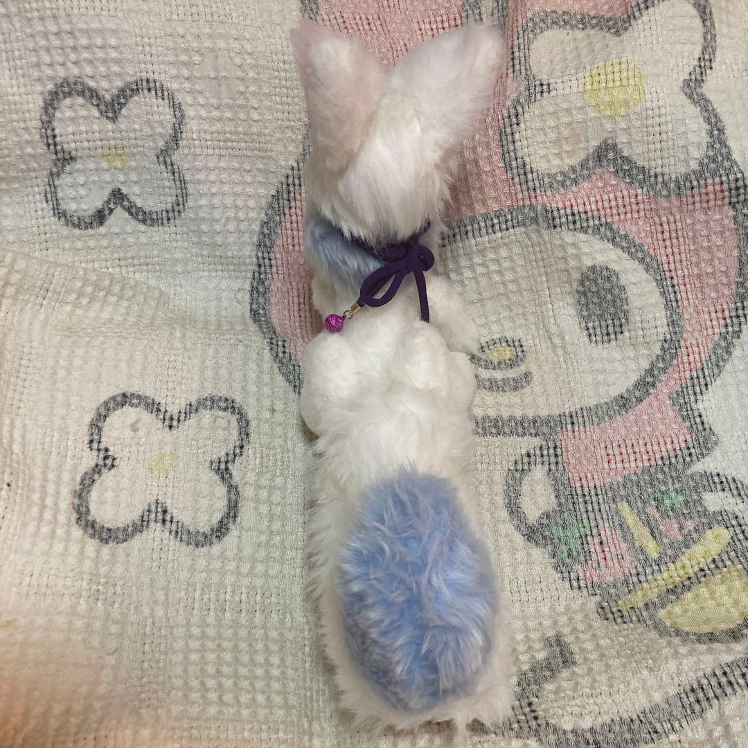 お稲荷様　白狐　アートドール　ぬいぐるみ作家　作家名不明　ぬいぐるみ　中古品