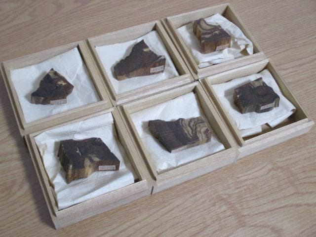 逸品　大名家傳來香　元蔵　浅野家　伽羅　香木　共箱付　六点　総重量：115.1g