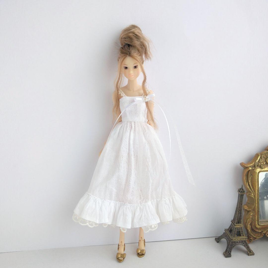 783【momokoDOLL ワンピース】白のガーゼのキャミワンピ
