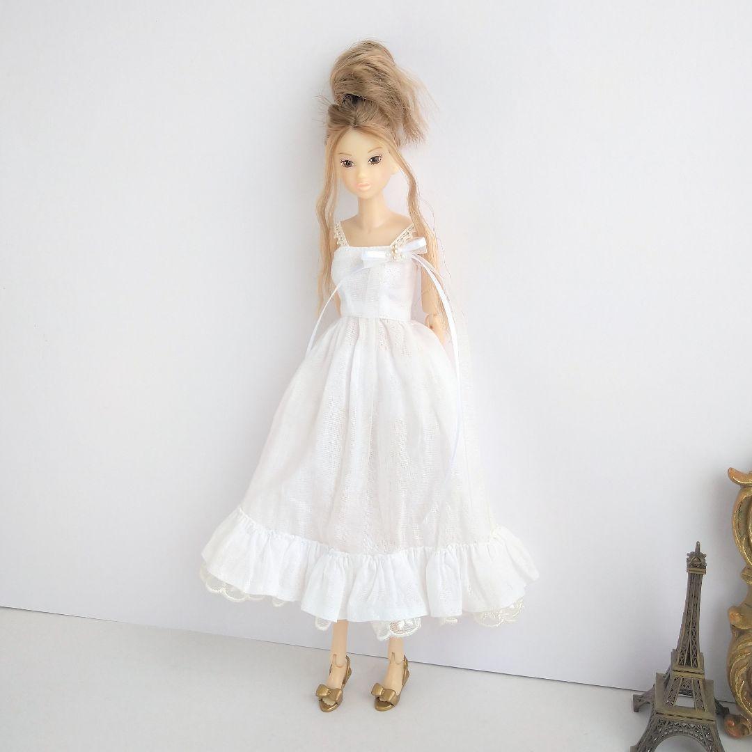 783【momokoDOLL ワンピース】白のガーゼのキャミワンピ