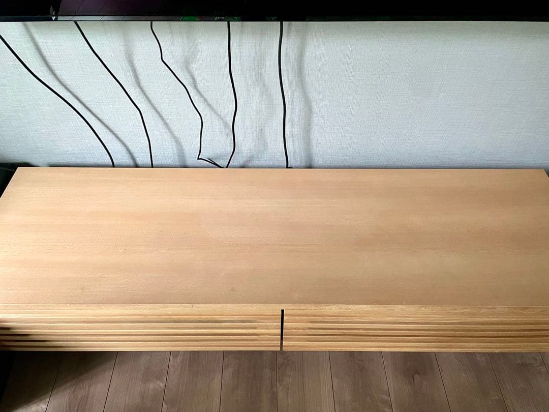 unico 木製 テレビ台 スリットデザイン 引戸付き 約幅150cm