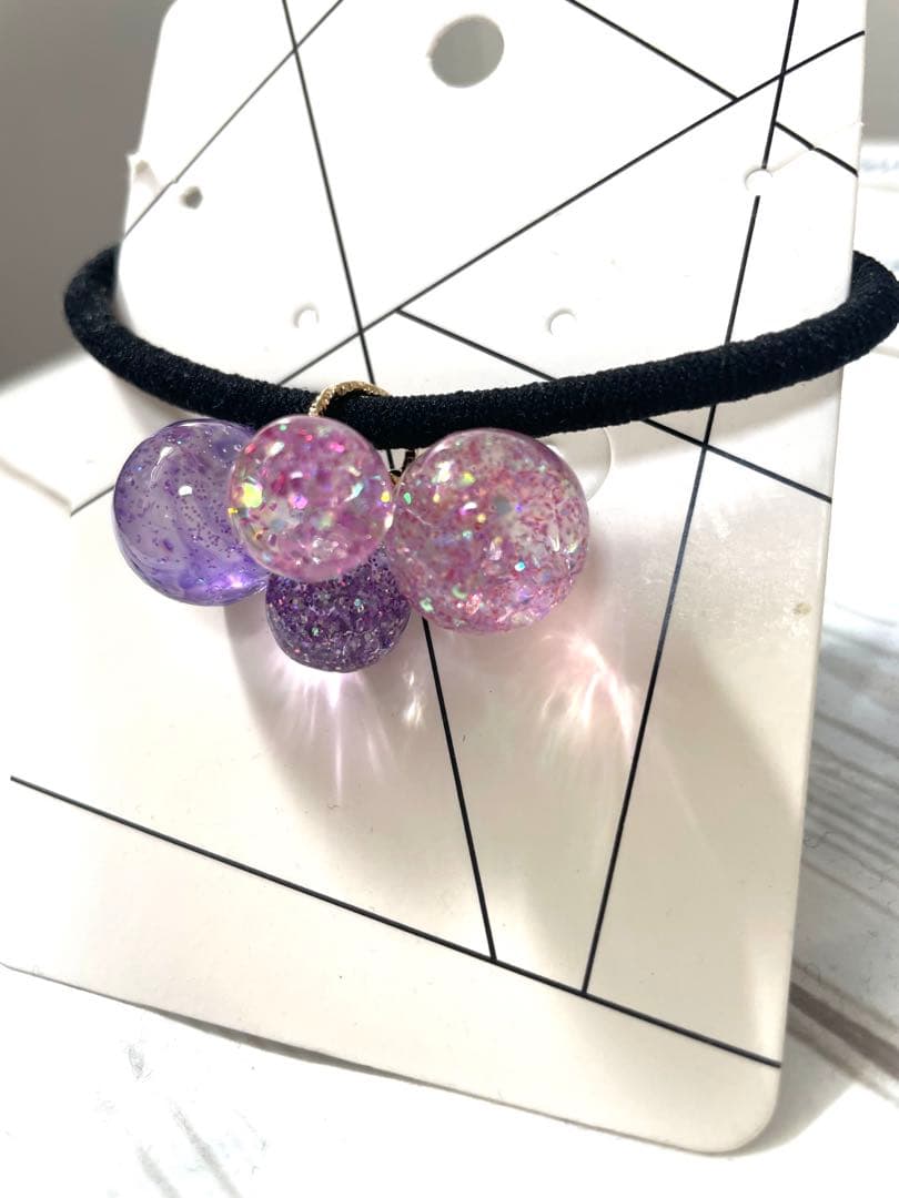 冬の澄みきった青空　レジンヘアゴム