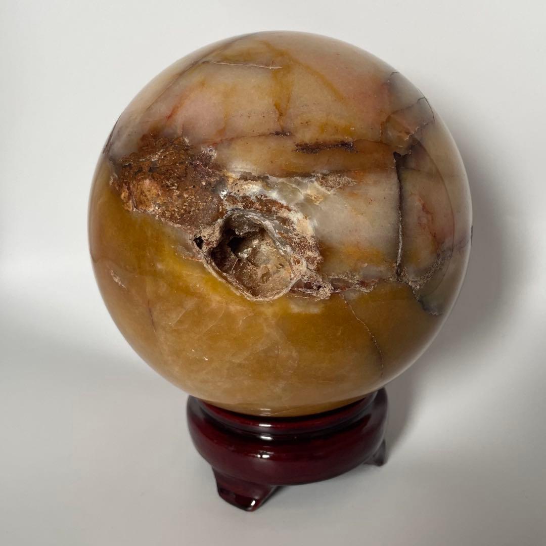 【H&E社正規品／保証書付き】ヒマラヤ・レッドゴールド・アゼツライト スフィア