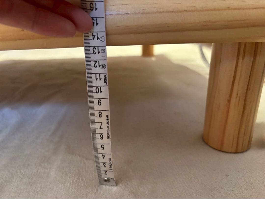 天然木ソファ ファブリックローソファー 2人掛け　クッション