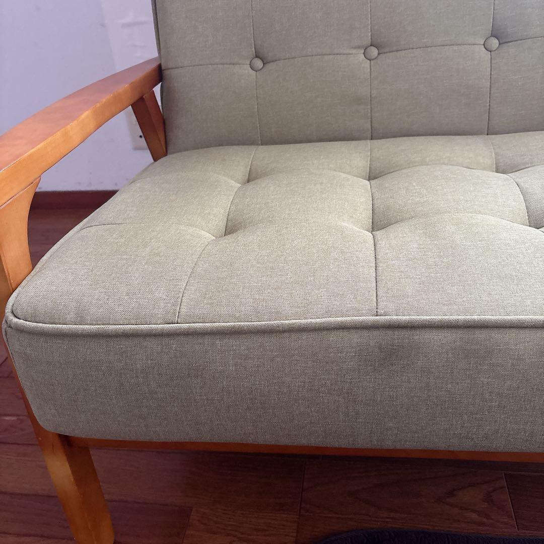 美品】ニトリ 2人掛け コンパクトソファ ルッキ ミッドセンチュリー