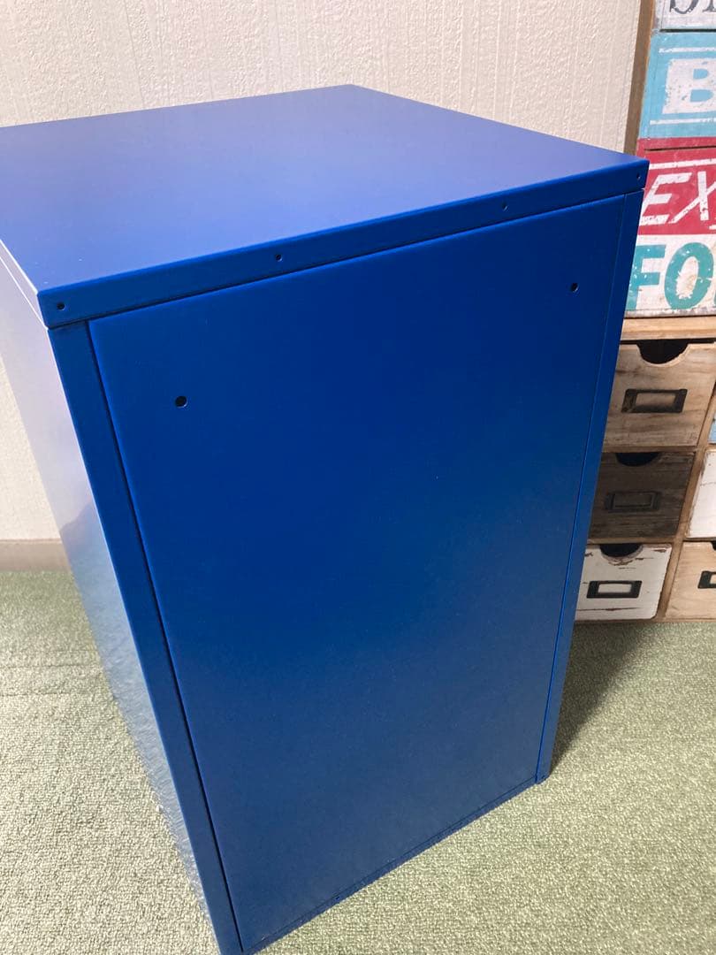 廃盤品　イケア　リックスフルトキャビネット足無し　ブルーラック