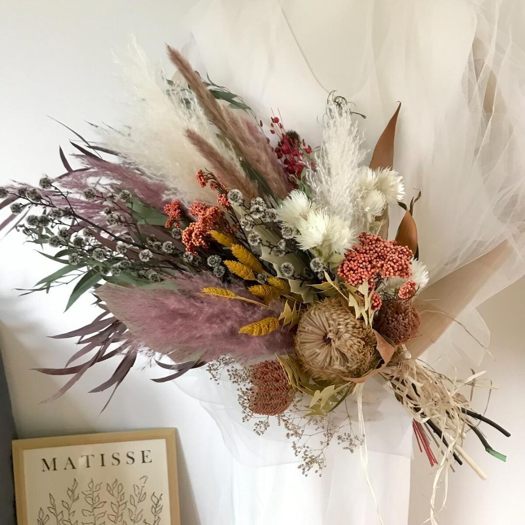 約60cm・ブリックオレンジのワイルドロングスワッグ　ふっくら LLタイプ