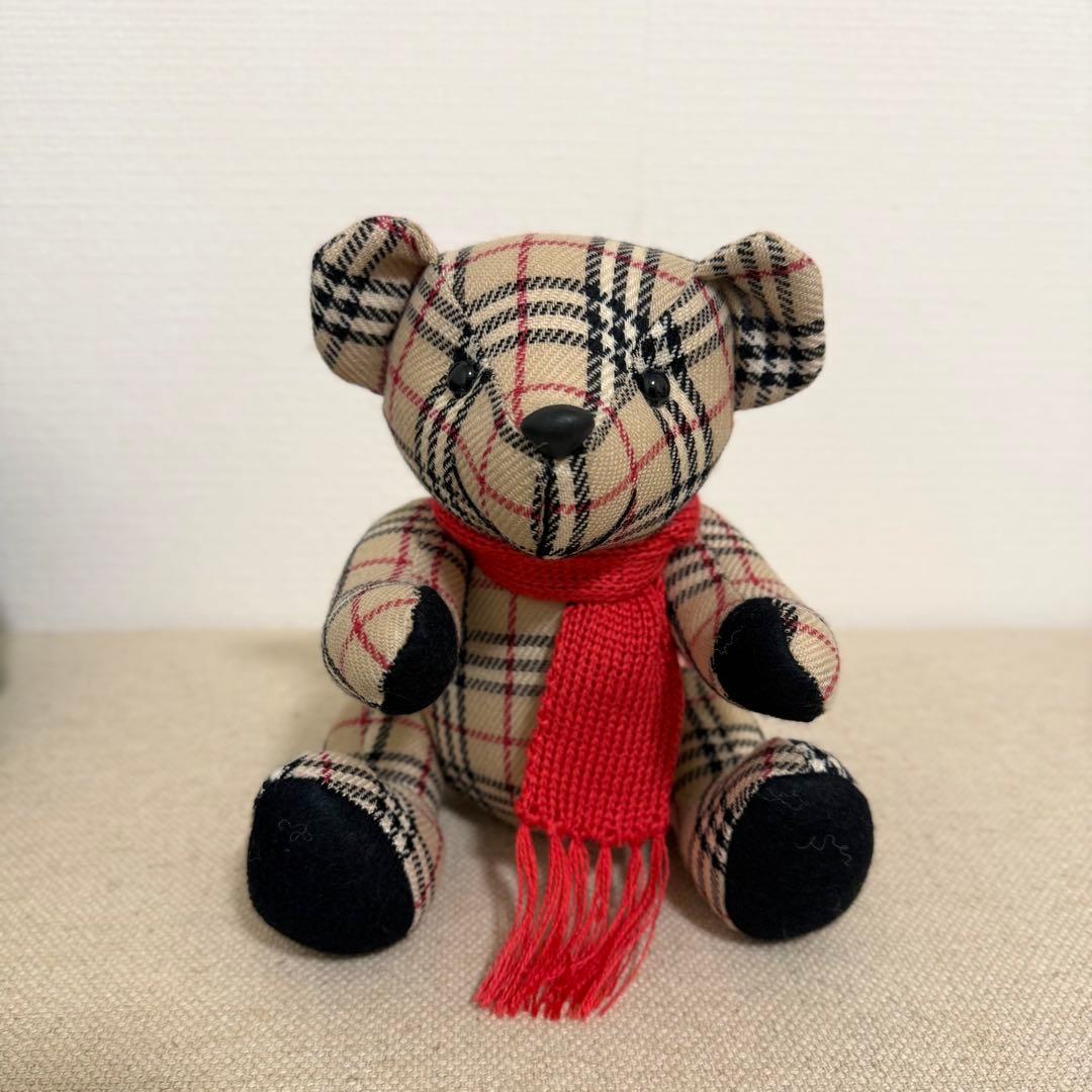 Burberry チェック柄 クマ ぬいぐるみ テディベア - メルカリ