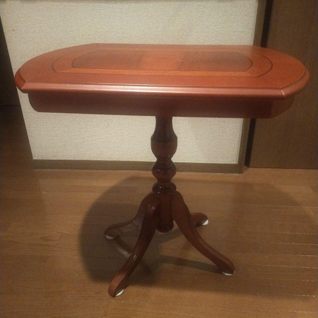 イタリア製クラシカル家具 象嵌装飾 サイドテーブル カフェテーブル オーバル風