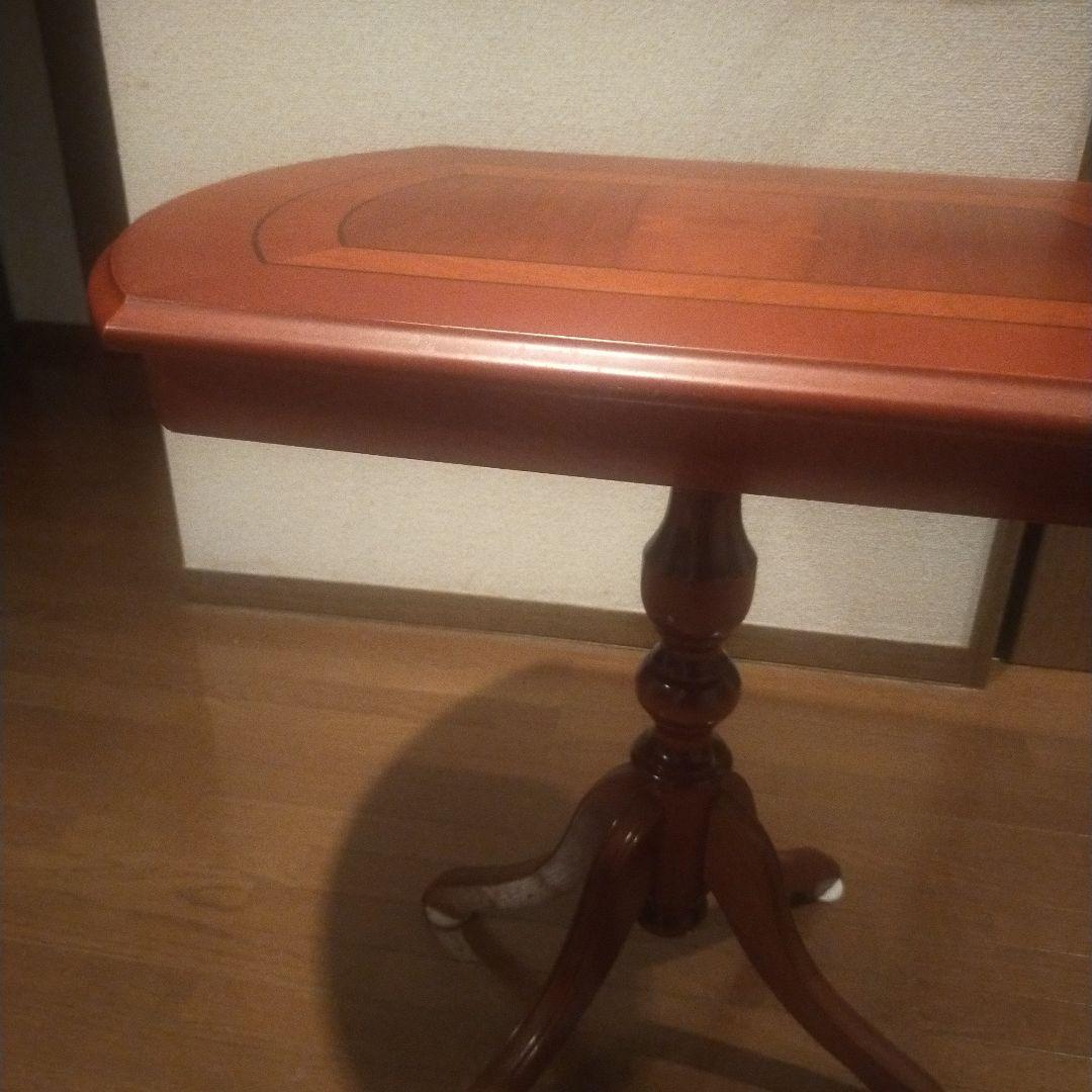 イタリア製クラシカル家具 象嵌装飾 サイドテーブル カフェテーブル オーバル風