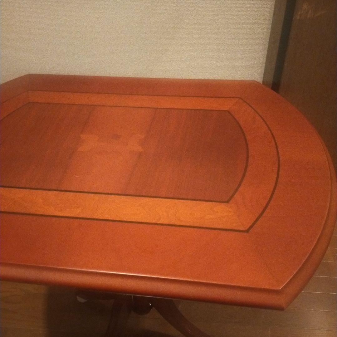 イタリア製クラシカル家具 象嵌装飾 サイドテーブル カフェテーブル オーバル風