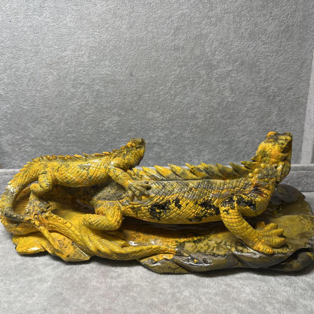 お値下げ❣️バンブルビー　イグアナ親子　全長 25cm