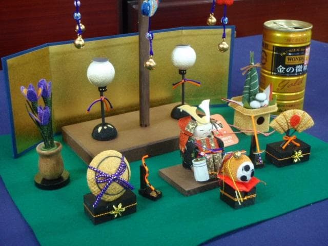 即納！●新品♪高さ37cm ちりめん五月人形 吊るし輪飾り 兜飾り 京都龍虎堂製