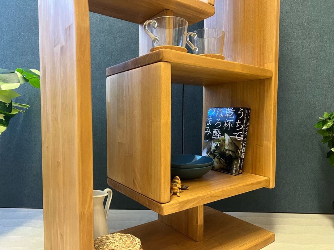 【在庫整理】 オープンラック ボックス アシンメトリー 120 Pa Lオーク