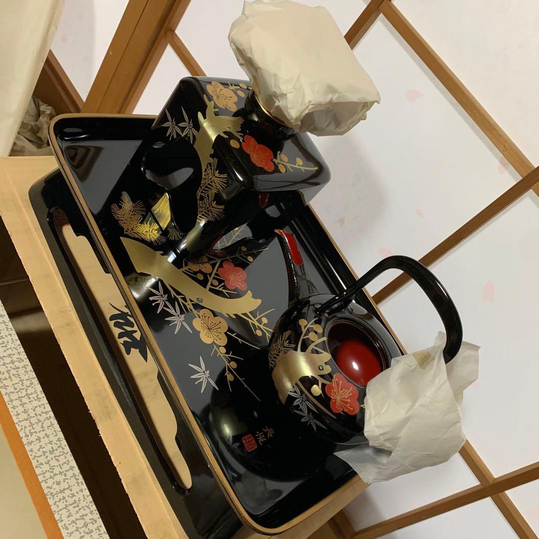 高級会津塗 おとそき 松竹梅 蒔絵師 佐藤長悦