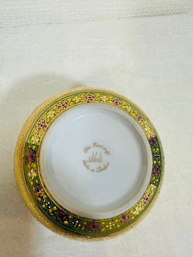 ベンジャロン燒 小物入れ 陶器 タイ 工芸品 雑貨