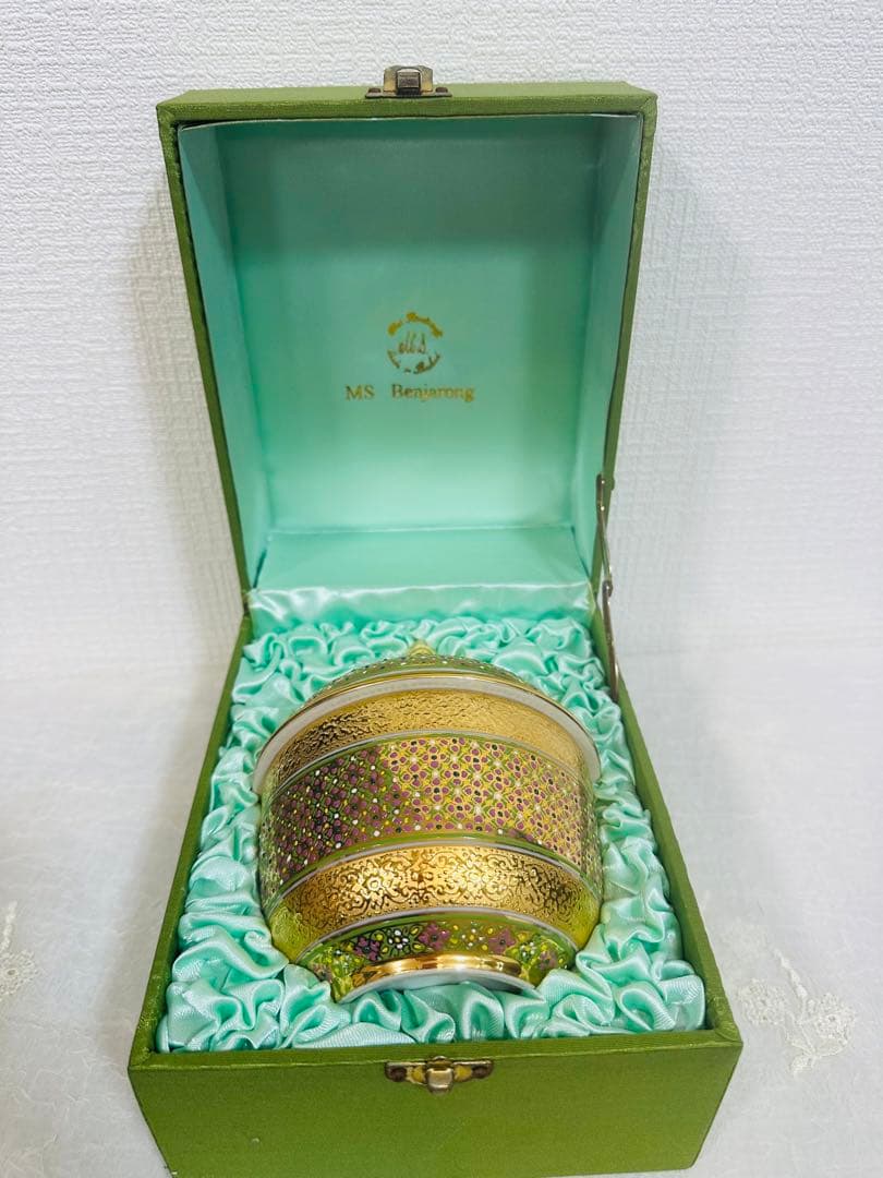 ベンジャロン燒 小物入れ 陶器 タイ 工芸品 雑貨