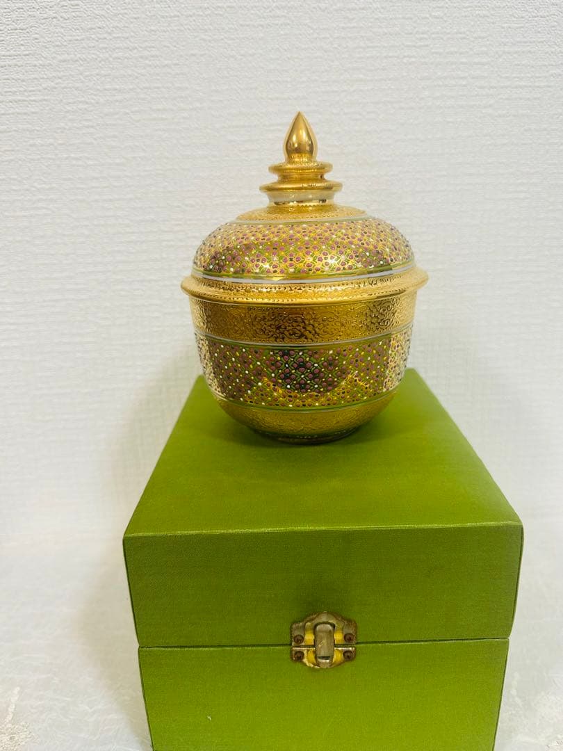 ベンジャロン燒 小物入れ 陶器 タイ 工芸品 雑貨