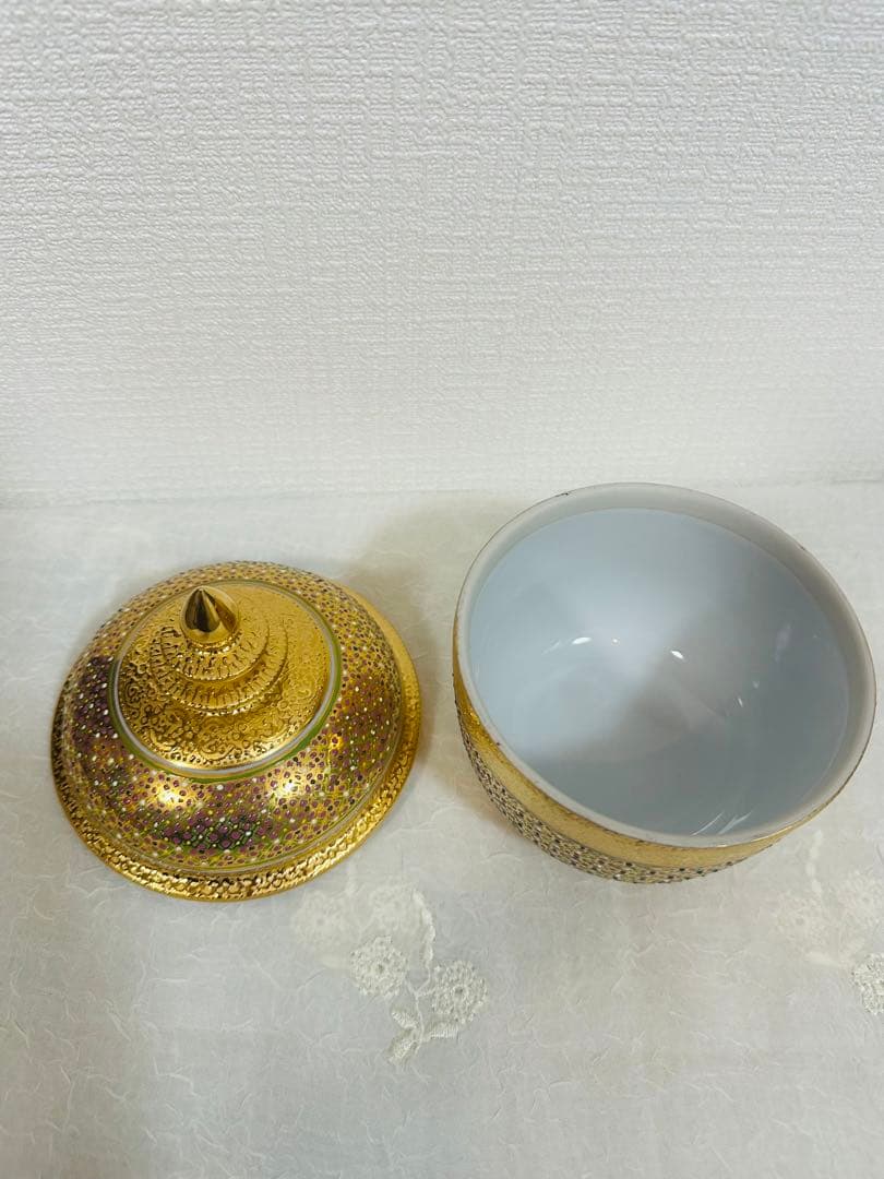 ベンジャロン燒 小物入れ 陶器 タイ 工芸品 雑貨