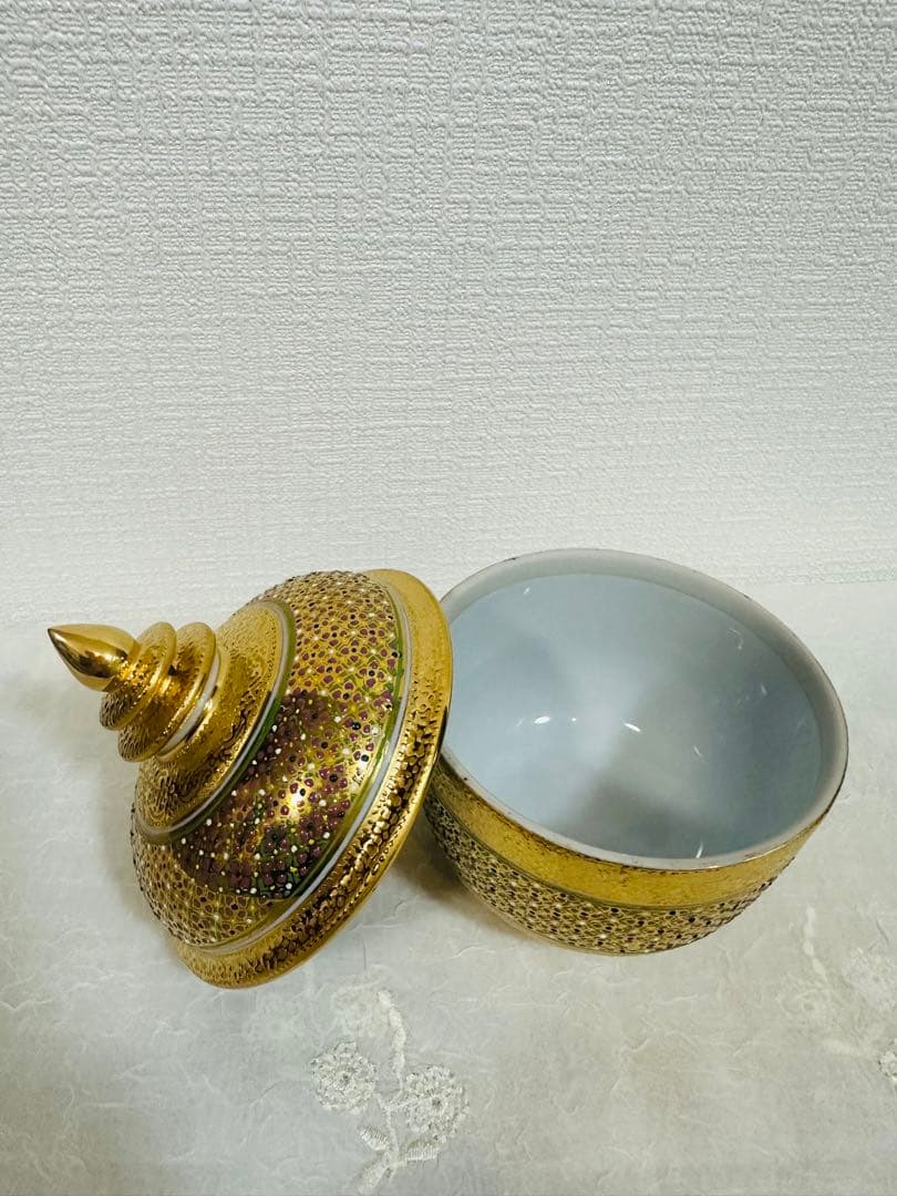 ベンジャロン燒 小物入れ 陶器 タイ 工芸品 雑貨