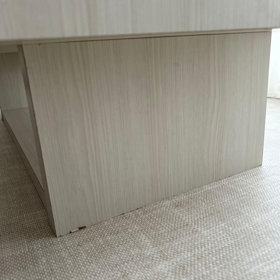 Francfranc パセ ローテーブル 引き出し付き 白 北欧 韓国