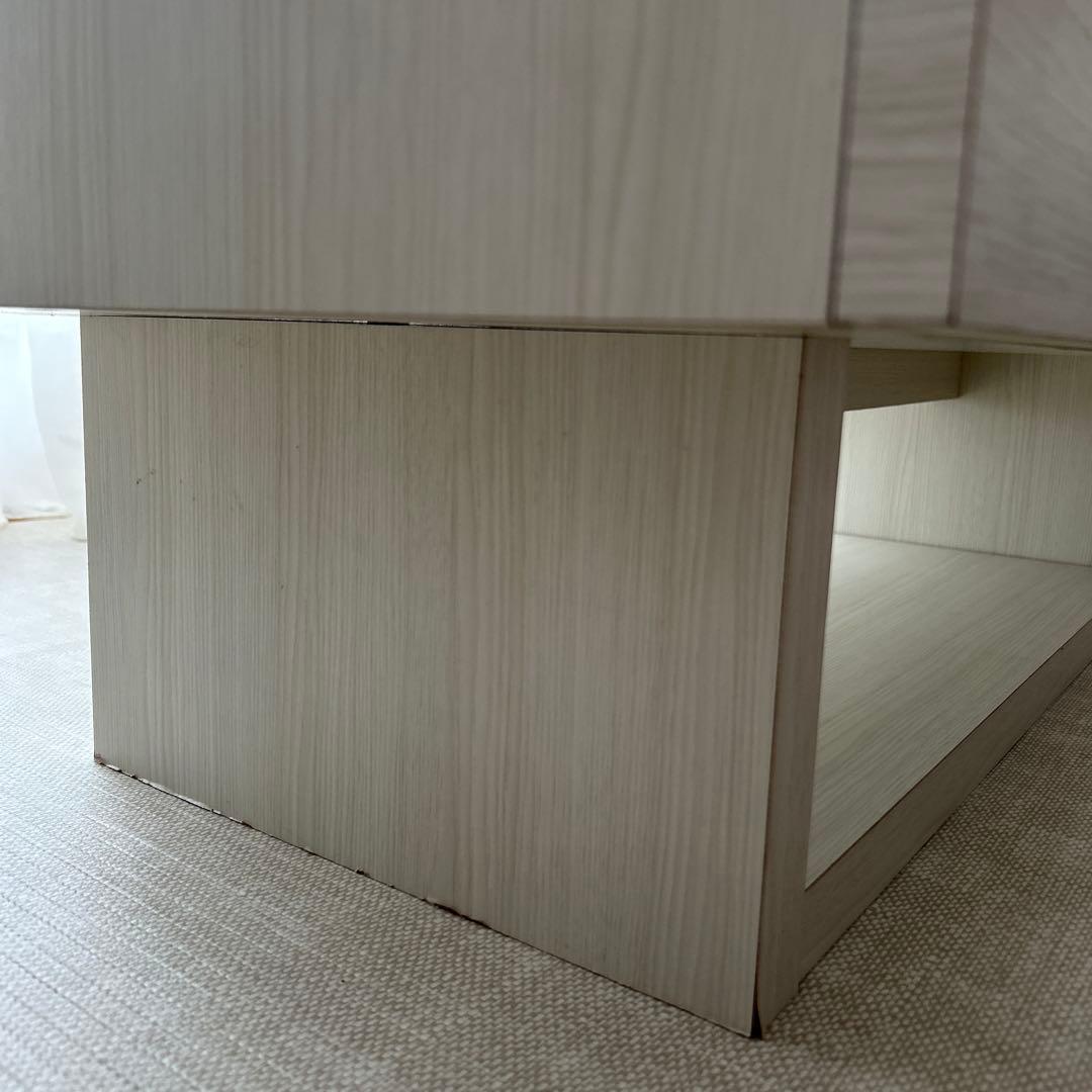 Francfranc パセ ローテーブル 引き出し付き 白 北欧 韓国