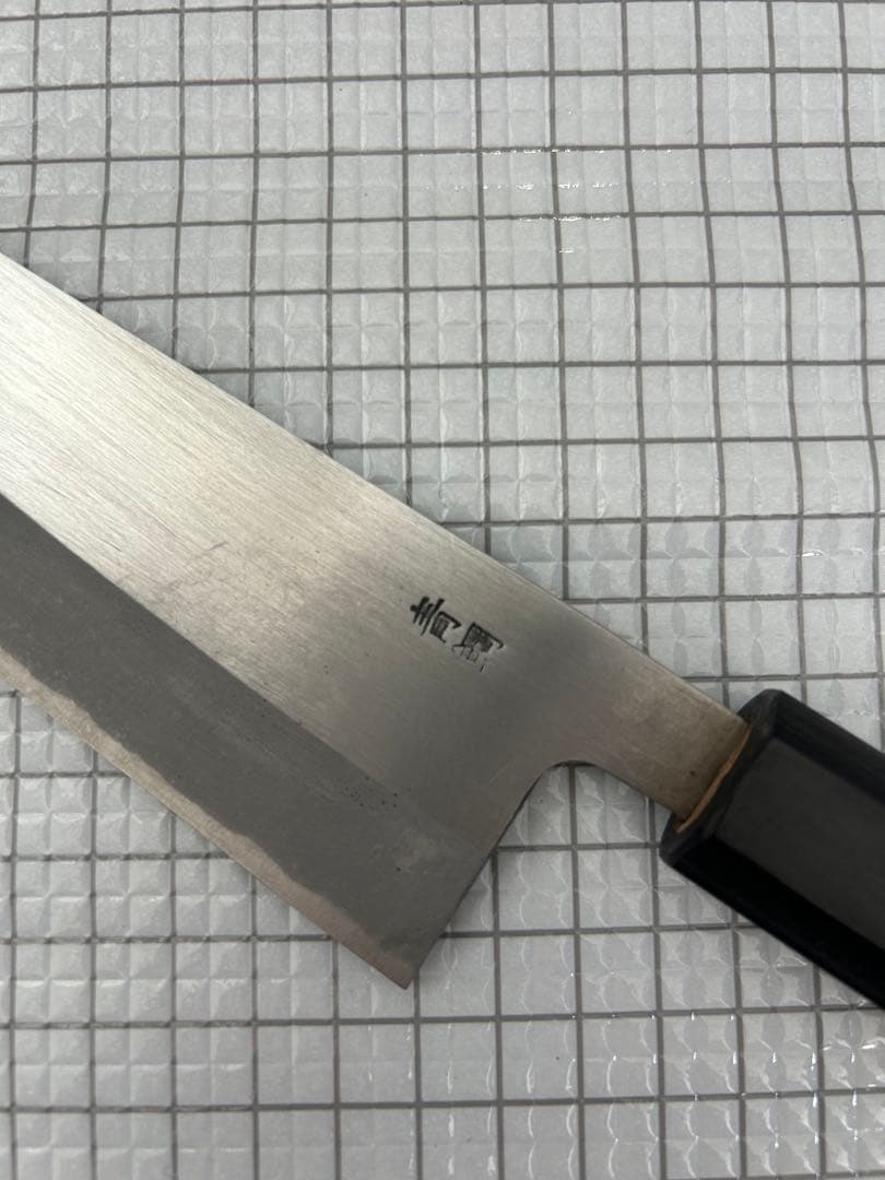 包丁 三徳 165mm 安来鋼青紙二号 紫檀八角柄