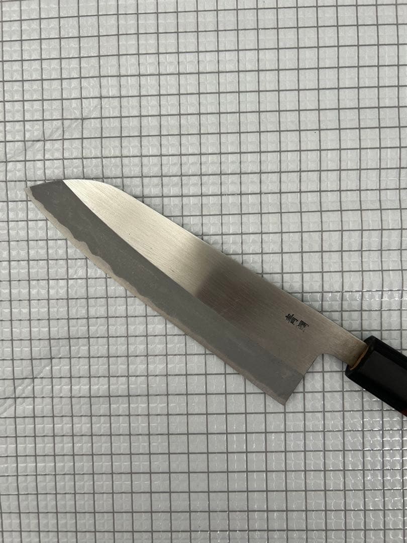 包丁 三徳 165mm 安来鋼青紙二号 紫檀八角柄