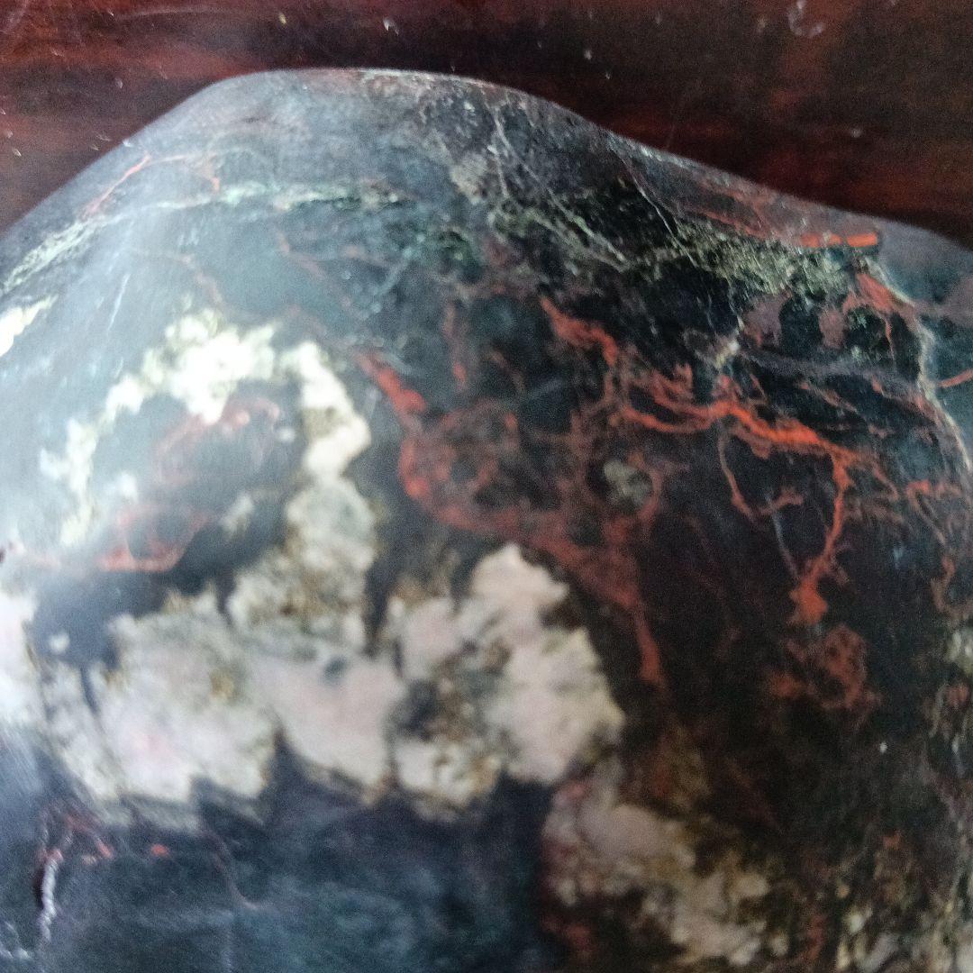 菊花石　天然石 インテリア置物 木製台座付き